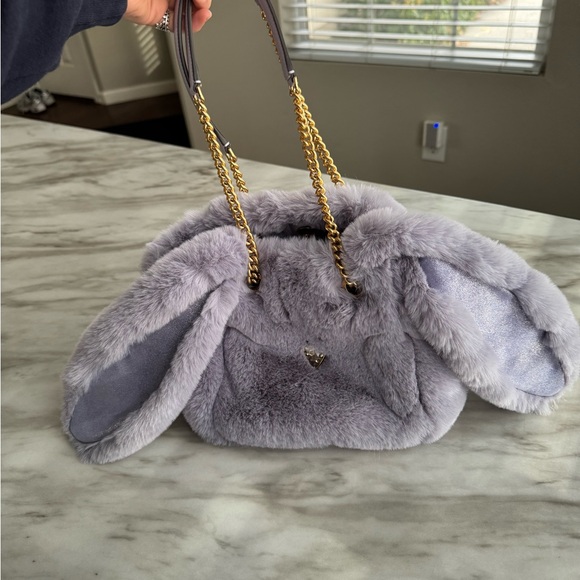 Kate Spade Plush Lavender Bunny Ear Purse - Picture 2 of 8